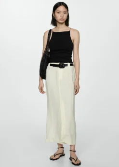 MANGO Topy*Dopasowany top z dekoltem halter