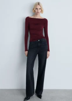 MANGO Koszulki*Drapowana koszulka slim fit