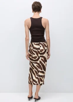 MANGO Spódnice*Drapowana spódnica w zwierzęcy wzór