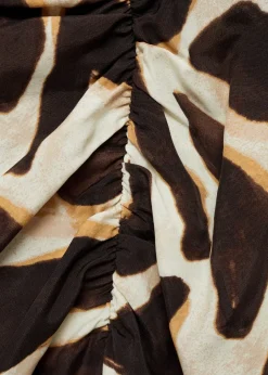 MANGO Spódnice*Drapowana spódnica w zwierzęcy wzór