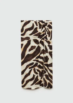 MANGO Spódnice*Drapowana spódnica w zwierzęcy wzór
