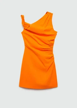 MANGO Sukienki I Kombinezony*Drapowana sukienka na jedno ramię