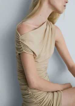 MANGO Sukienki I Kombinezony*Drapowana sukienka na jedno ramię