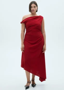 MANGO Sukienki I Kombinezony*Drapowana sukienka na jedno ramię