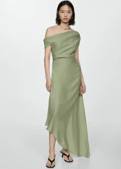 MANGO Sukienki I Kombinezony*Drapowana sukienka na jedno ramię