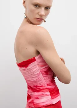 MANGO Topy*Drapowany top bez ramiączek