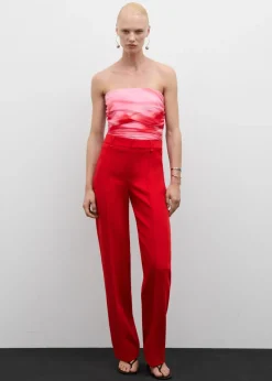 MANGO Topy*Drapowany top bez ramiączek