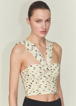 MANGO Topy*Drapowany top z gorsetowym dekoltem