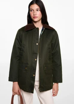 MANGO Płaszcze I Kurtki*Długa parka z efektem woskowania