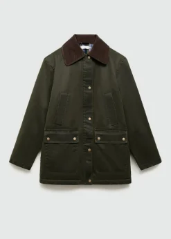 MANGO Płaszcze I Kurtki*Długa parka z efektem woskowania