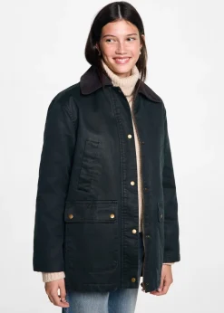 MANGO Płaszcze I Kurtki*Długa parka z efektem woskowania