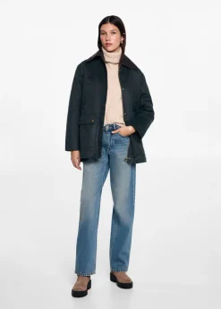 MANGO Płaszcze I Kurtki*Długa parka z efektem woskowania