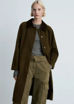 MANGO Płaszcze*Długa parka z kołnierzem ze sztruksu