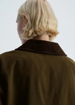 MANGO Płaszcze*Długa parka z kołnierzem ze sztruksu