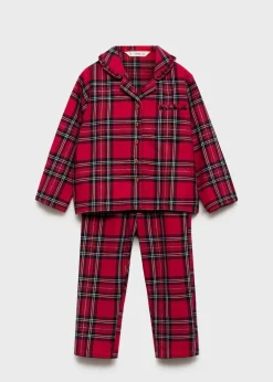 Dzieci MANGO Piżamy*Długa piżama dwuczęściowa w kratę