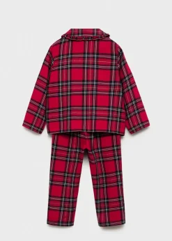 Dzieci MANGO Piżamy*Długa piżama dwuczęściowa w kratę