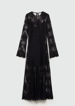 MANGO Sukienki I Kombinezony*Długa półprzezroczysta sukienka z koronki