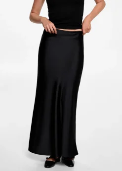 MANGO Spódnice*Długa satynowa spódnica