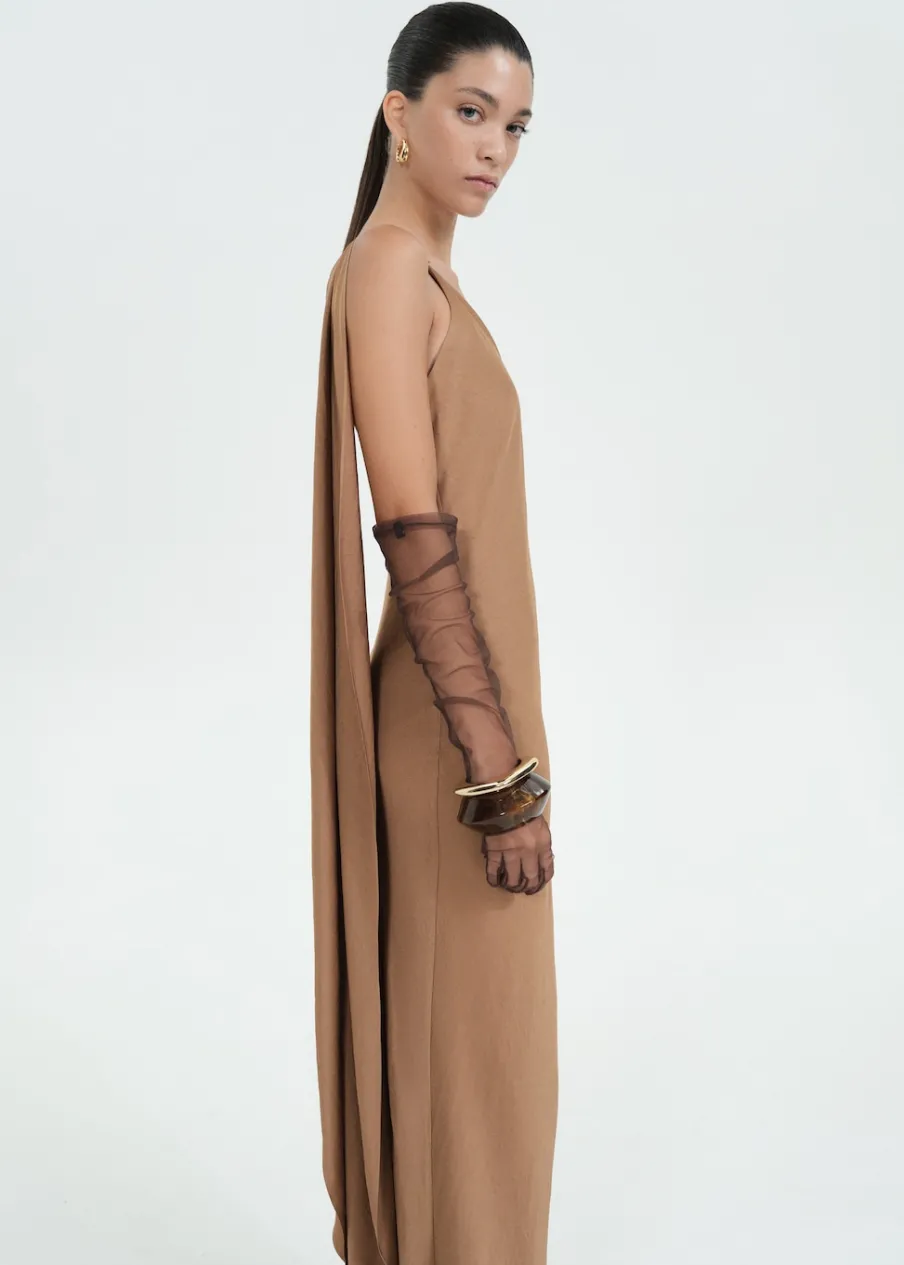 MANGO Sukienki I Kombinezony*Długa sukienka o asymetrycznym kroju z peleryną