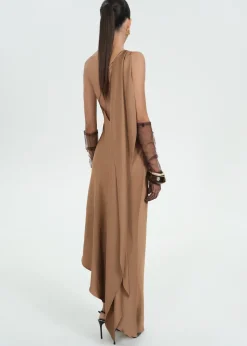 MANGO Sukienki I Kombinezony*Długa sukienka o asymetrycznym kroju z peleryną