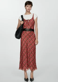 MANGO Sukienki I Kombinezony*Długa sukienka w kratkę