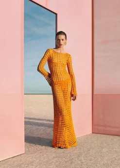 MANGO Sukienki I Kombinezony*Długa sukienka z ażurowej dzianiny