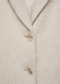 MANGO Płaszcze*Długi płaszcz oversize z dzianiny bouclé