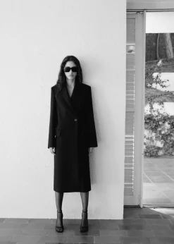 MANGO Płaszcze*Długi płaszcz wełniany z teksturą