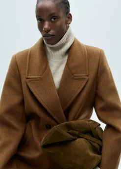 MANGO Płaszcze*Długi płaszcz wełniany z teksturą