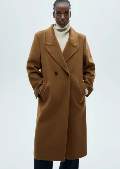 MANGO Płaszcze*Długi płaszcz wełniany z teksturą