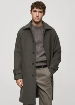 MANGO Płaszcze*Długi płaszcz z wełny z recyklingu