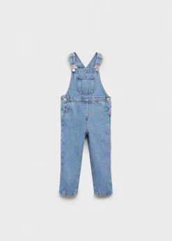 Dzieci MANGO Dżinsy*Długie ogrodniczki dżinsowe z kieszenią