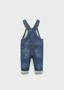 Dzieci MANGO Dżinsy*Długie ogrodniczki dżinsowe z kieszenią