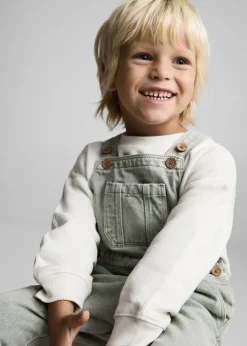 Dzieci MANGO Dżinsy*Długie ogrodniczki dżinsowe z kieszenią