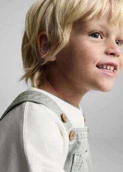 Dzieci MANGO Dżinsy*Długie ogrodniczki dżinsowe z kieszenią