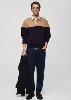 MANGO Bluzy|Koszulki Polo*Dwukolorowa bluza polo z bawełny