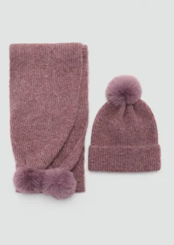 Dzieci MANGO Szaliki I Czapki*Dwukolorowa czapka z dzianiny z pomponem