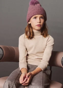 Dzieci MANGO Szaliki I Czapki*Dwukolorowa czapka z dzianiny z pomponem