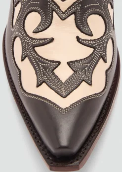 MANGO Buty|Akcesoria Skórzane*Dwukolorowe kozaki kowbojki ze skóry