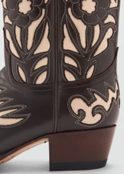 MANGO Buty|Akcesoria Skórzane*Dwukolorowe kozaki kowbojki ze skóry