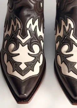 MANGO Buty|Akcesoria Skórzane*Dwukolorowe kozaki kowbojki ze skóry