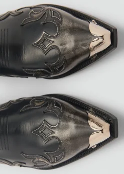 MANGO Buty|Akcesoria Skórzane*Dwukolorowe kozaki kowbojki ze skóry