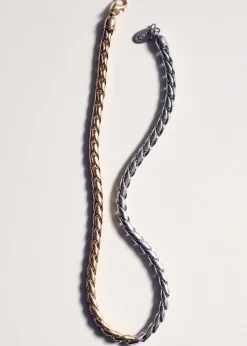 MANGO Biżuteria*Dwukolorowy naszyjnik łańcuch