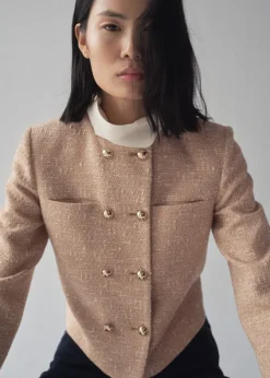 MANGO Kurtki*Dwurzędowa kurtka tweedowa