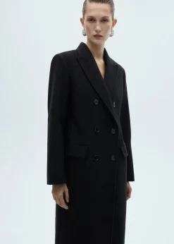 MANGO Płaszcze*Dwurzędowy płaszcz z wełny