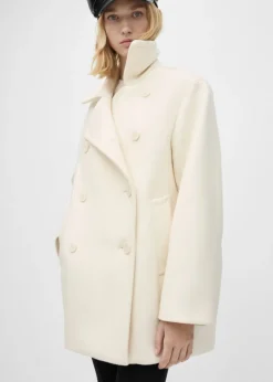 MANGO Płaszcze*Dwurzędowy płaszcz z wełny dziewiczej