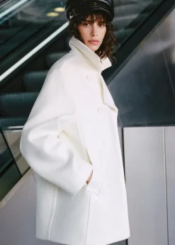 MANGO Płaszcze*Dwurzędowy płaszcz z wełny dziewiczej