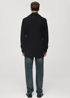 MANGO Płaszcze*Dwurzędowy płaszcz z wełny z recyklingu