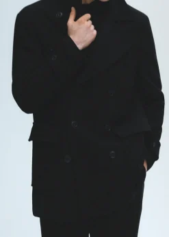 MANGO Płaszcze*Dwurzędowy płaszcz z wełny z recyklingu