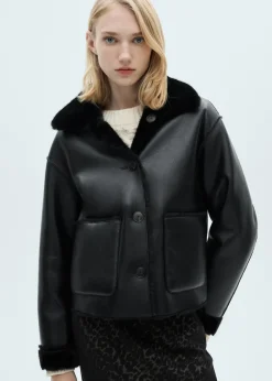 MANGO Płaszcze|Kurtki*Dwustronna kurtka z imitacji skóry z kieszeniami